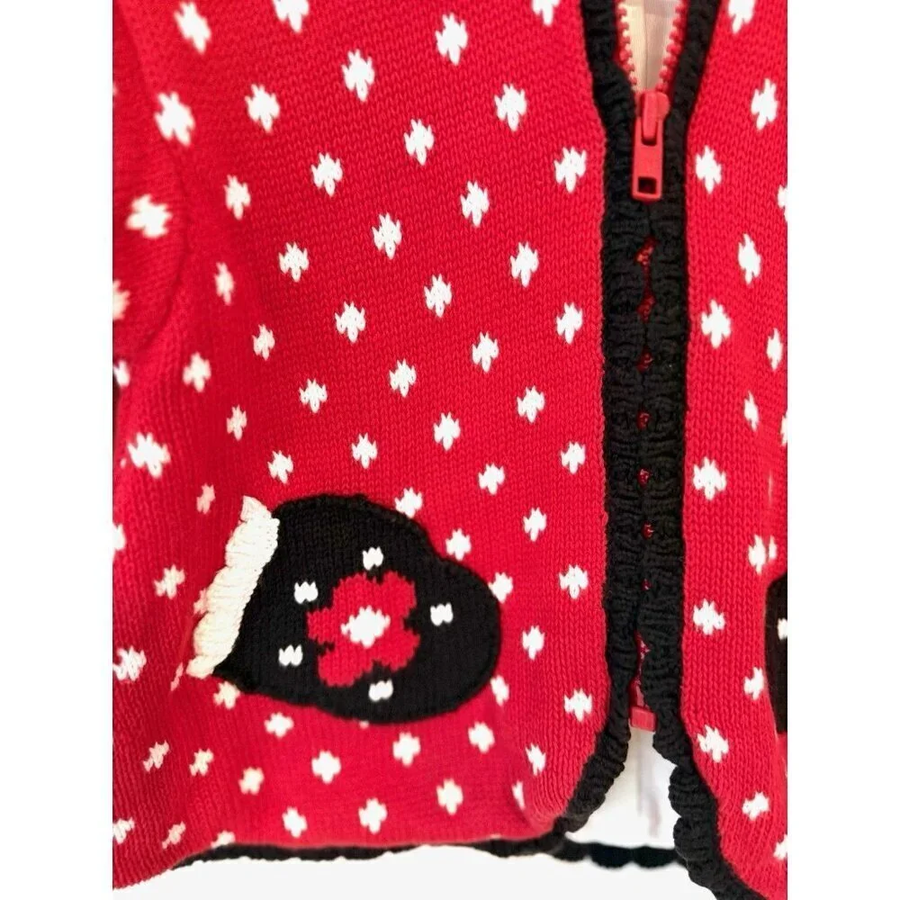 Vintage Gymboree Sweater Red White Winter Kids xs 90s
